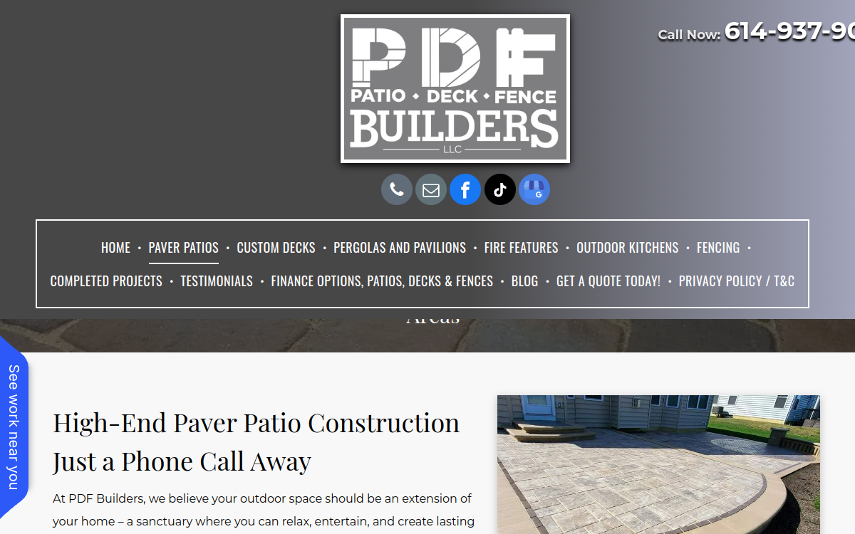Patio Deck Fence Builders website screenshot