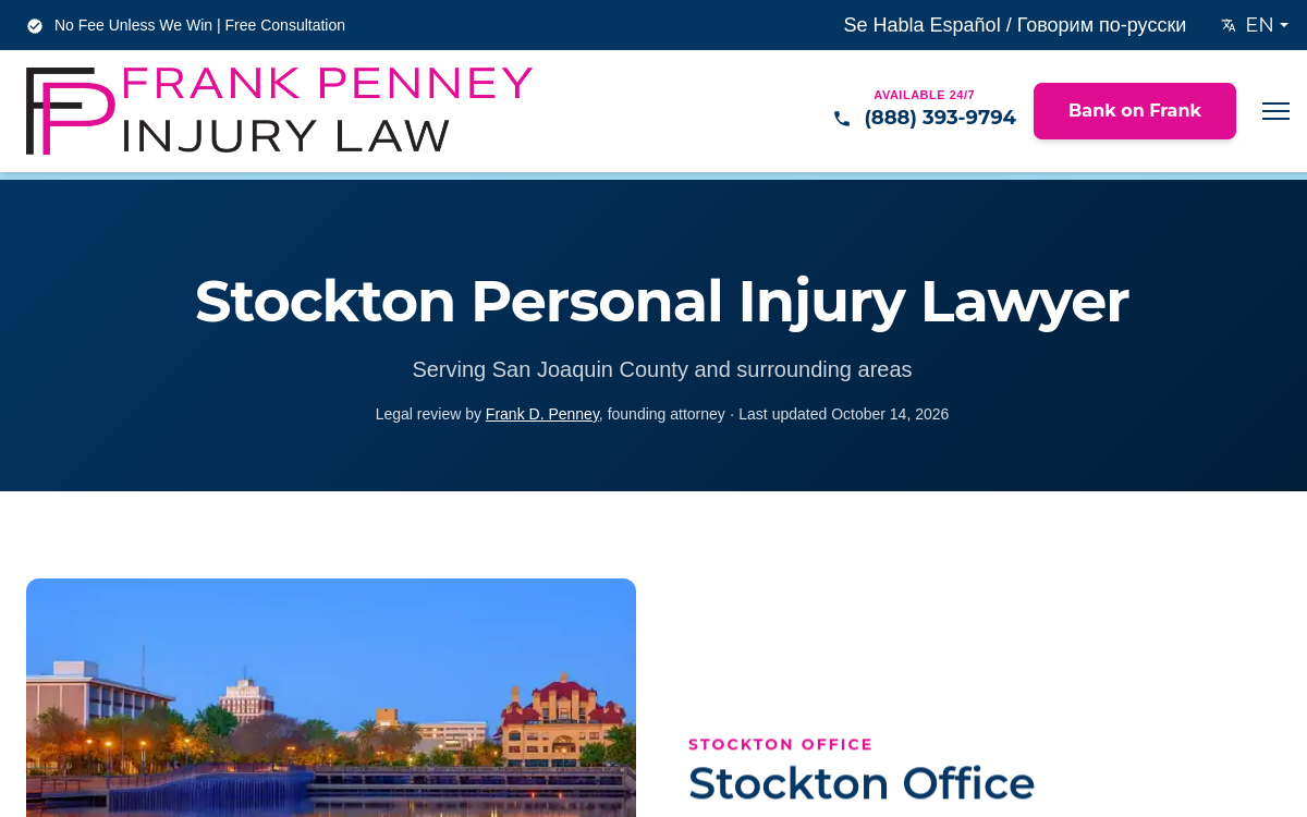 Frank Penney Injury Lawyers website screenshot