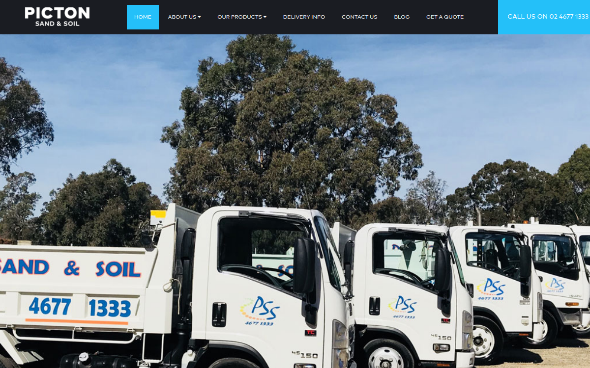 Picton Sand & Soil website screenshot