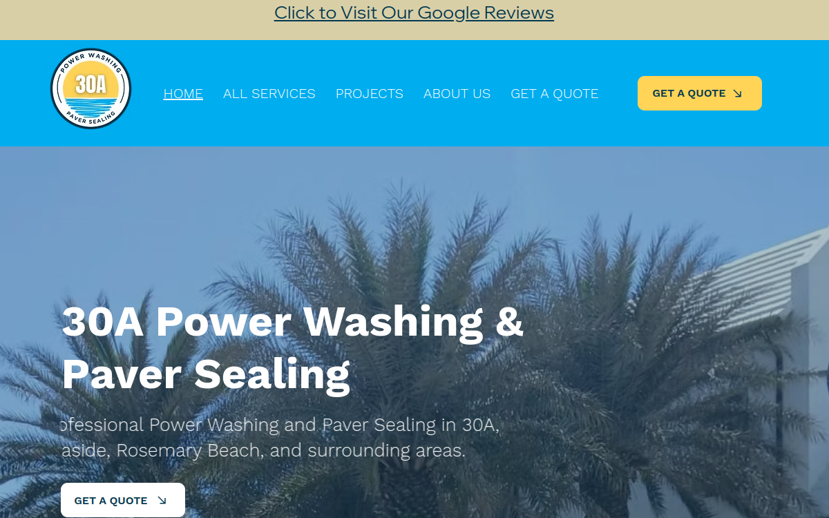 30A Power Washing and Paver Sealing website screenshot