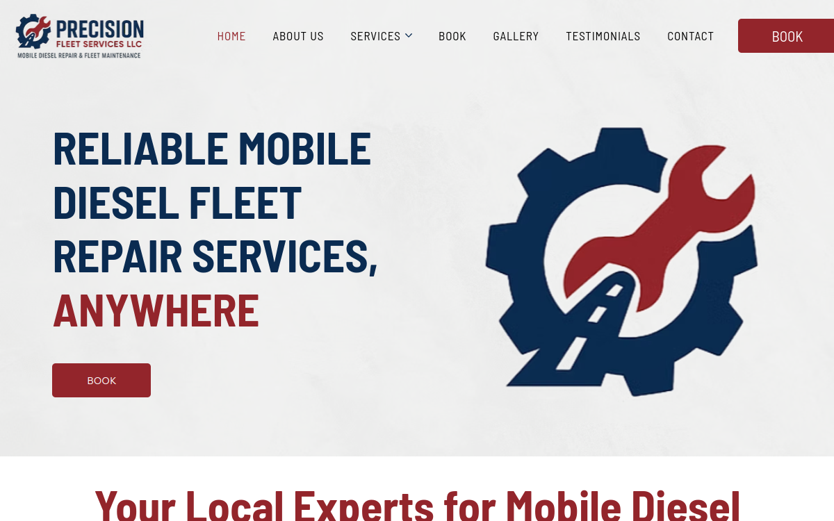 Precision Fleet Services LLC website screenshot