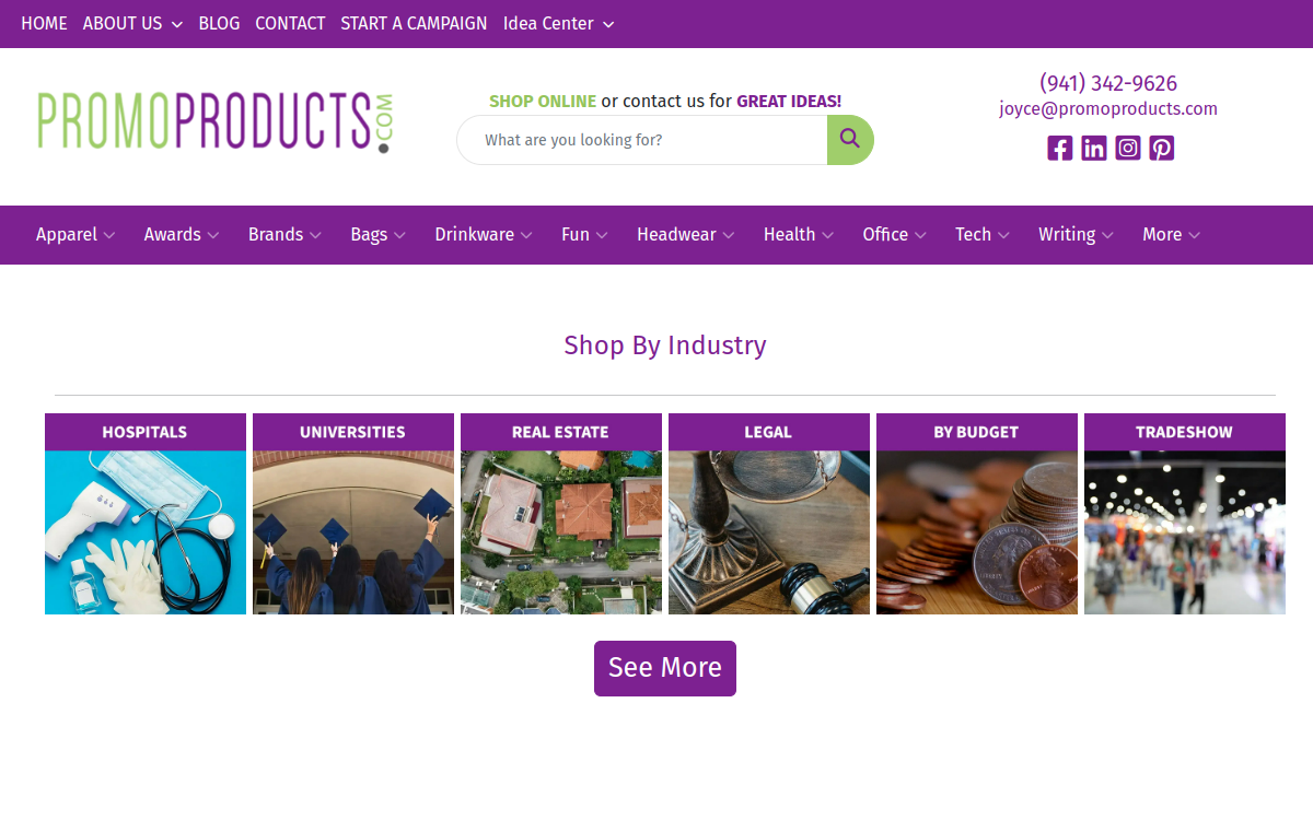 PromoProducts website screenshot