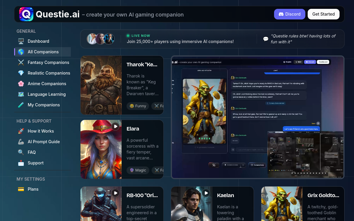 Captura de tela de Questie AI