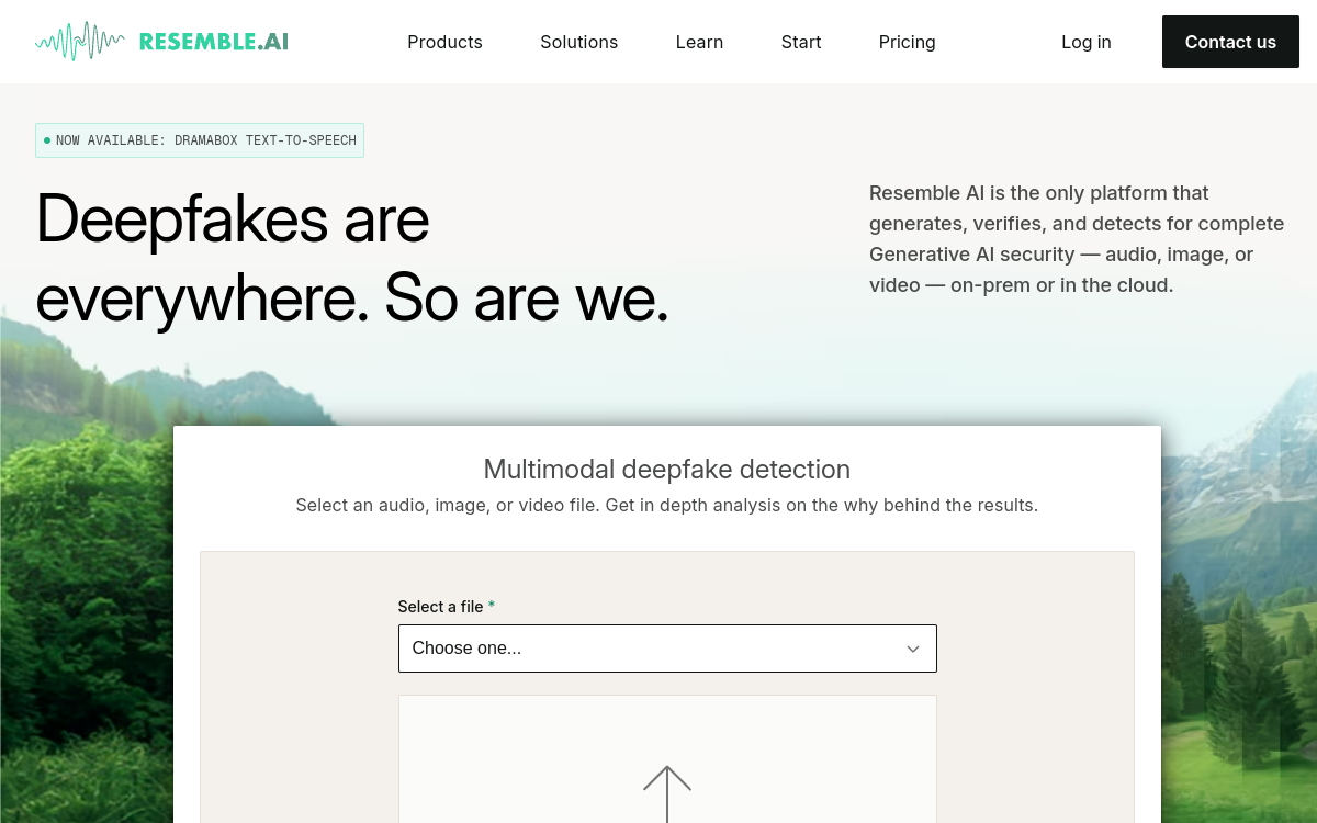 Resemble AI website preview