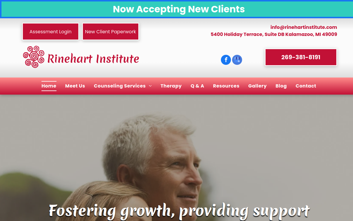Rinehart Institute website screenshot