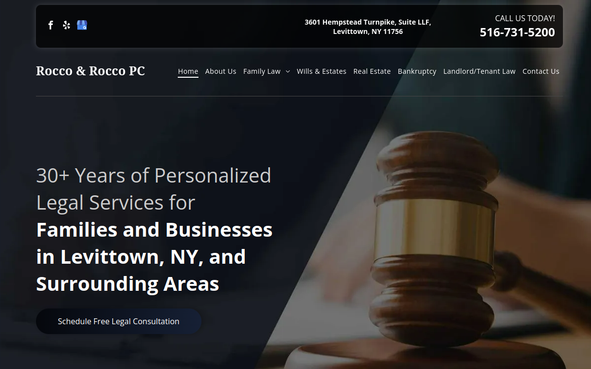 Rocco & Rocco Attorney At Law website screenshot