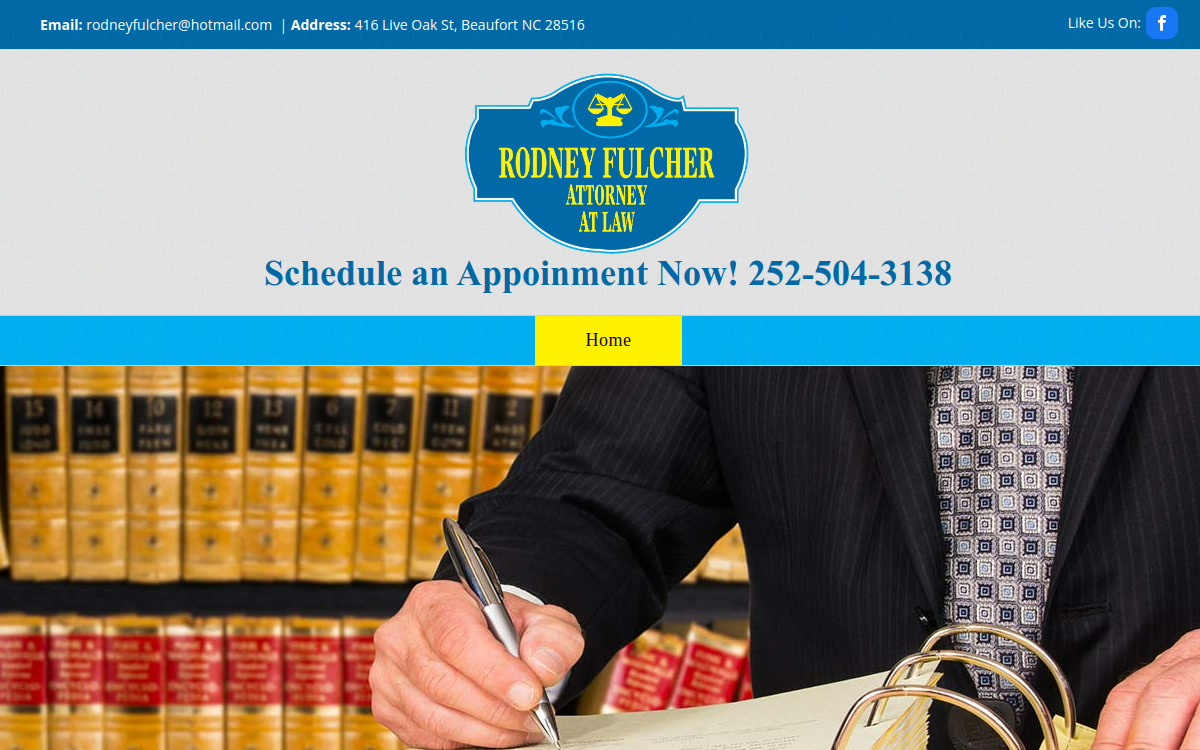 Rodney G Fulcher Attorney website screenshot