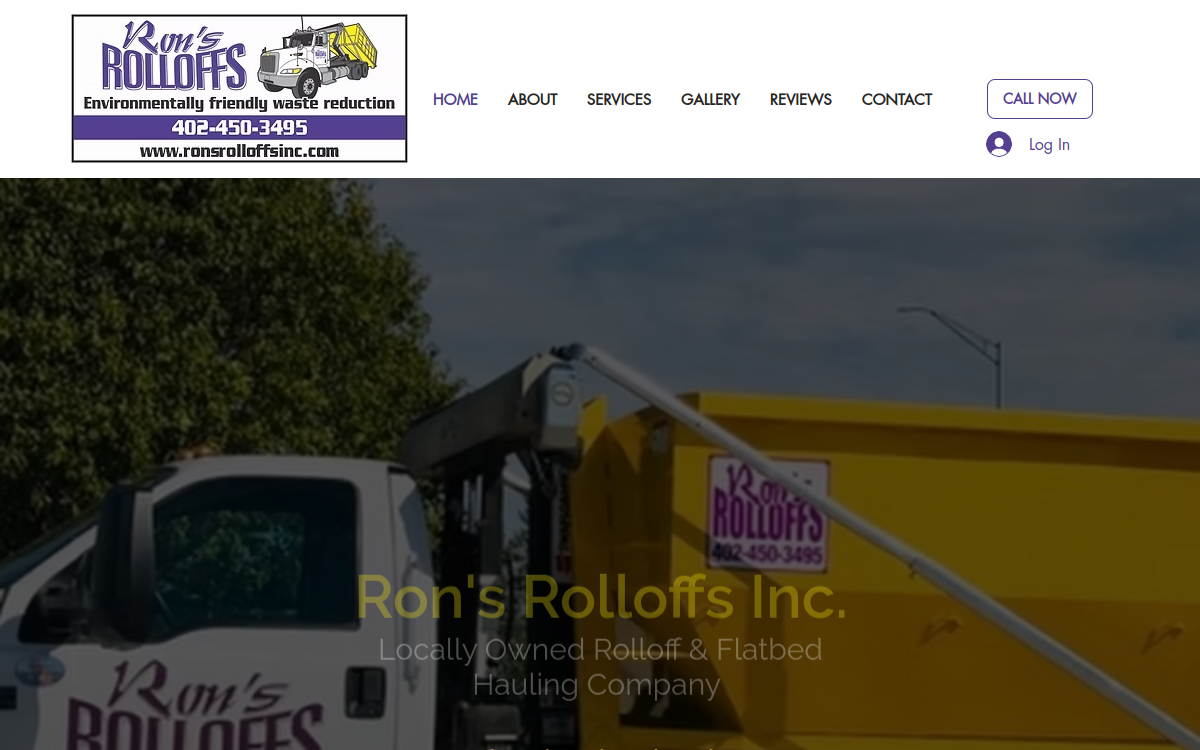 Ron's Rolloffs, Inc website screenshot