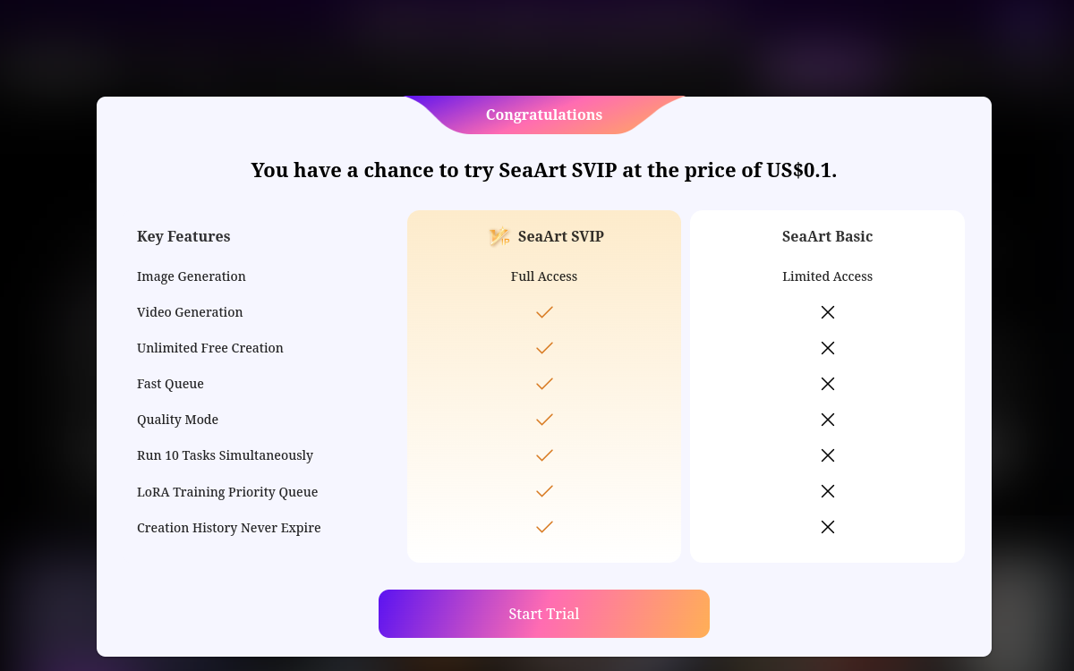 SeaArt website preview