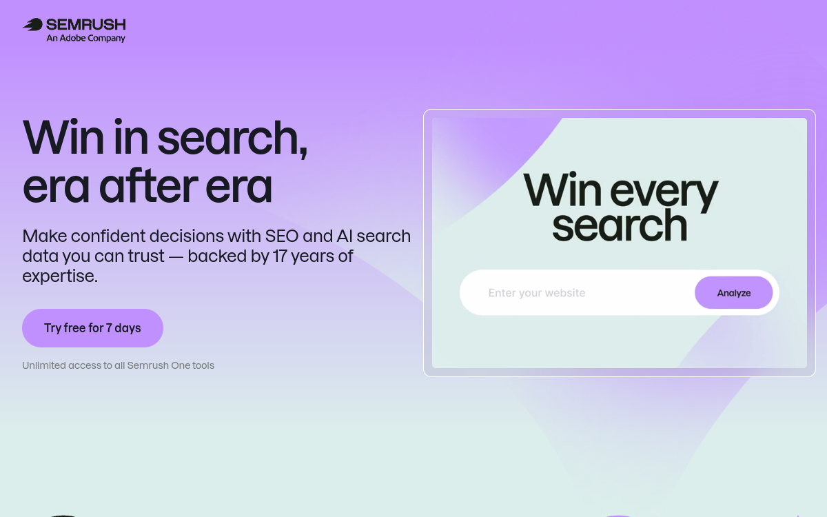 Screenshot von Semrush One