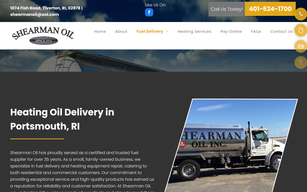 Shearman Oil Inc website screenshot