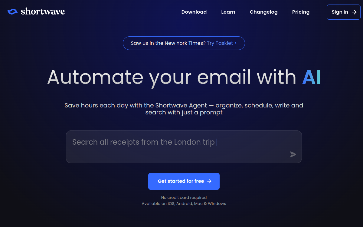 Shortwave website preview