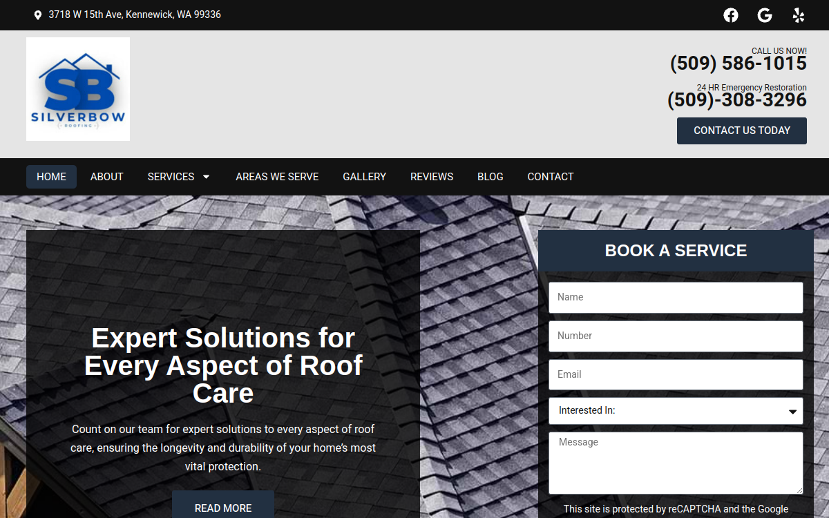 Silverbow Roofing Inc website screenshot