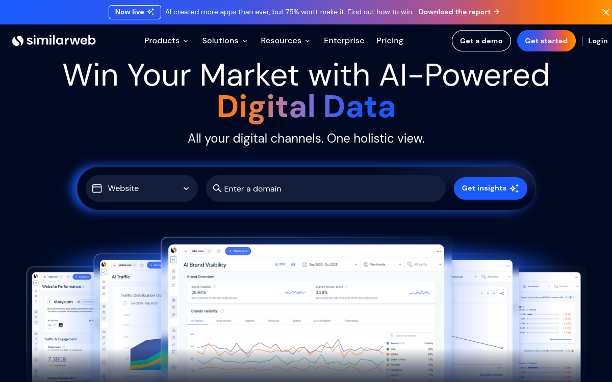 Captura de pantalla de SimilarWeb AI