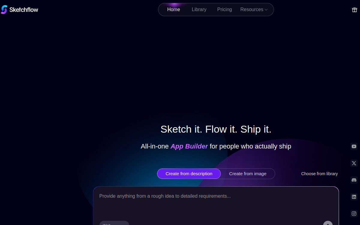 Screenshot von Sketchflow AI