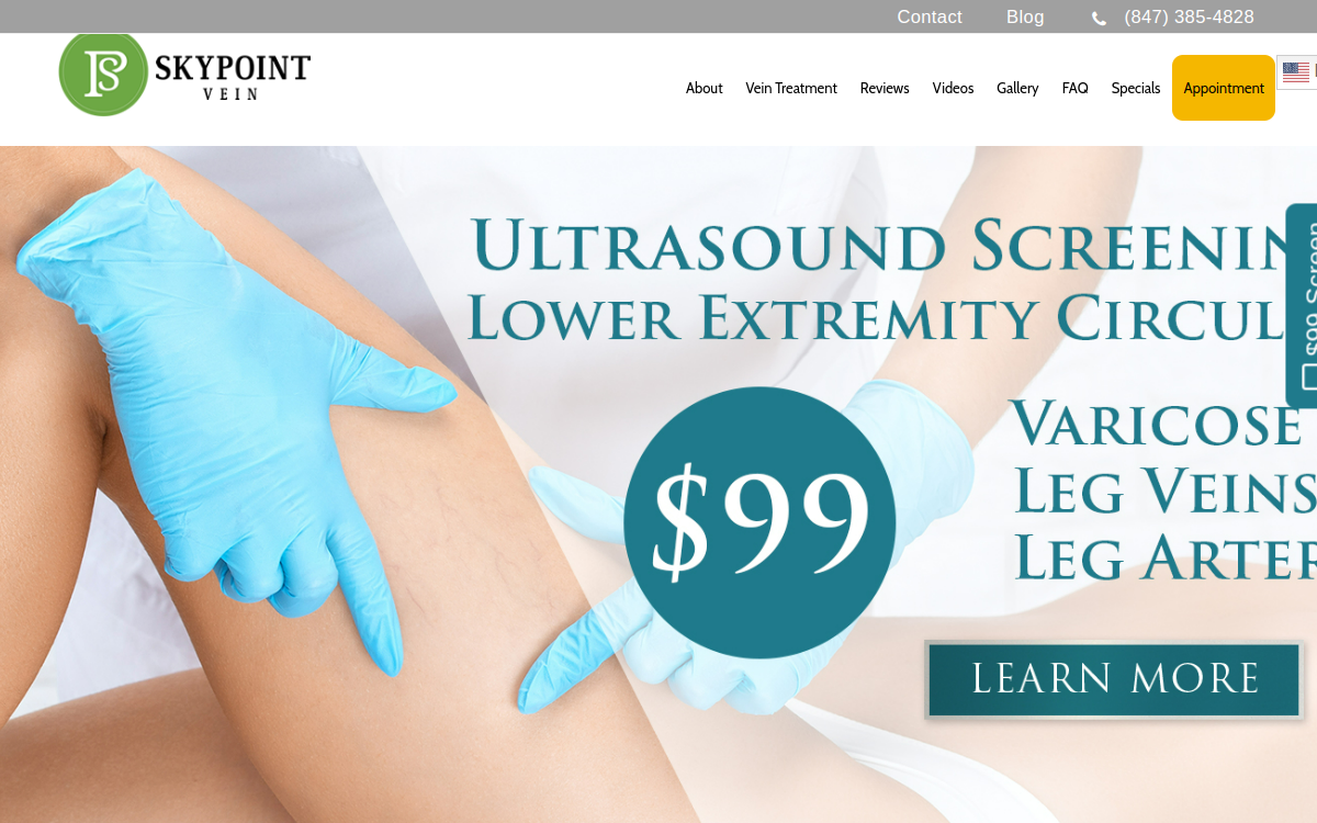 Skypoint Vein Center website screenshot