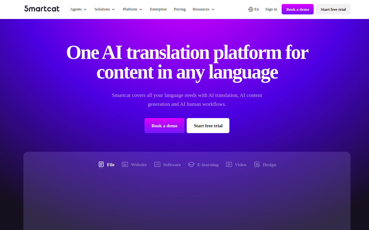 Smartcat website preview