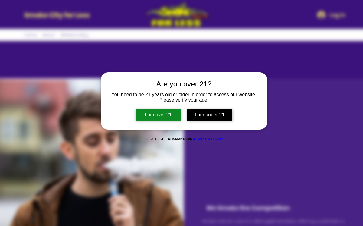 Smoke City For Less website screenshot