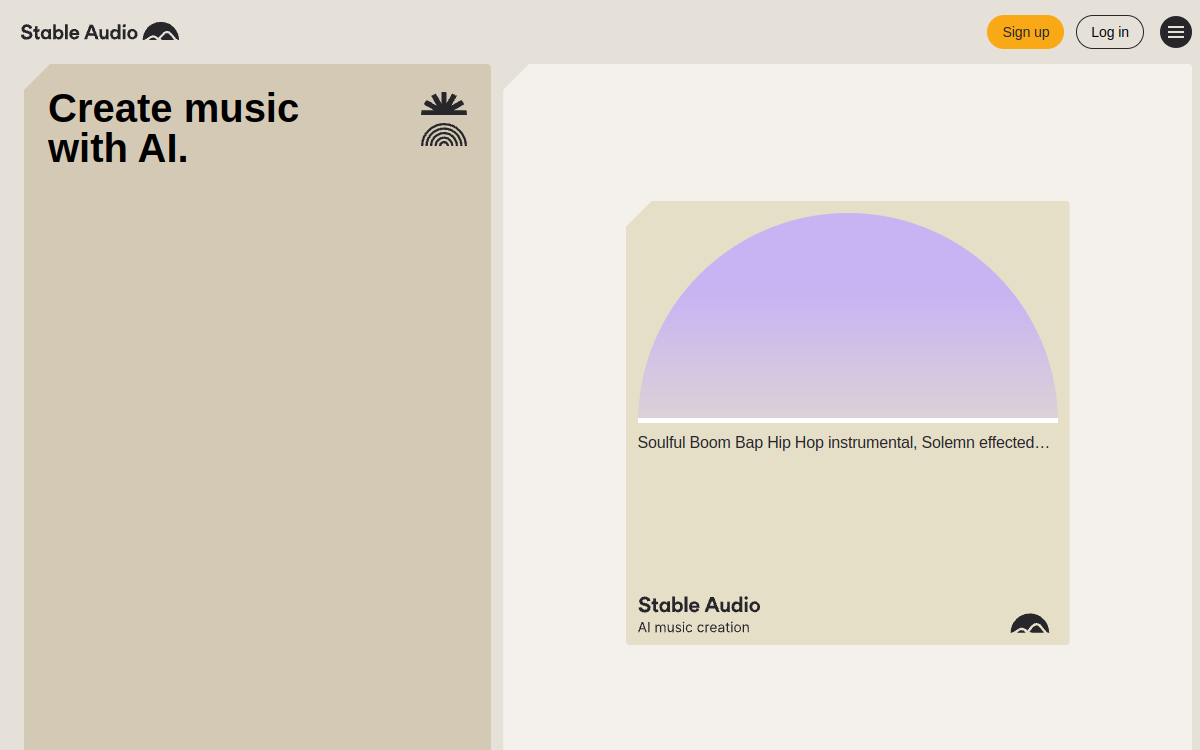 Stable Audio website preview