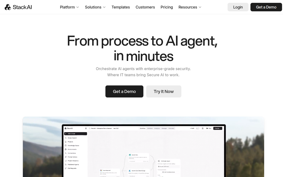 Stack AI website preview