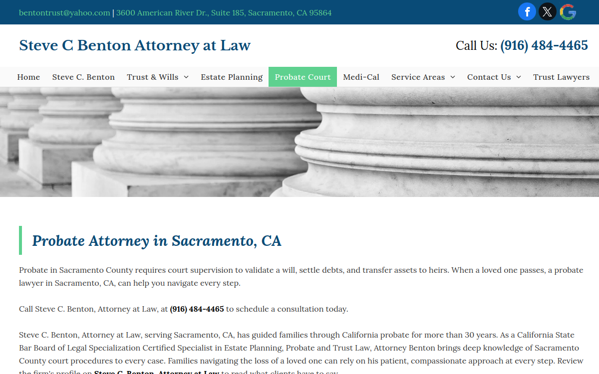 Steve C Benton Attorney At Law website screenshot