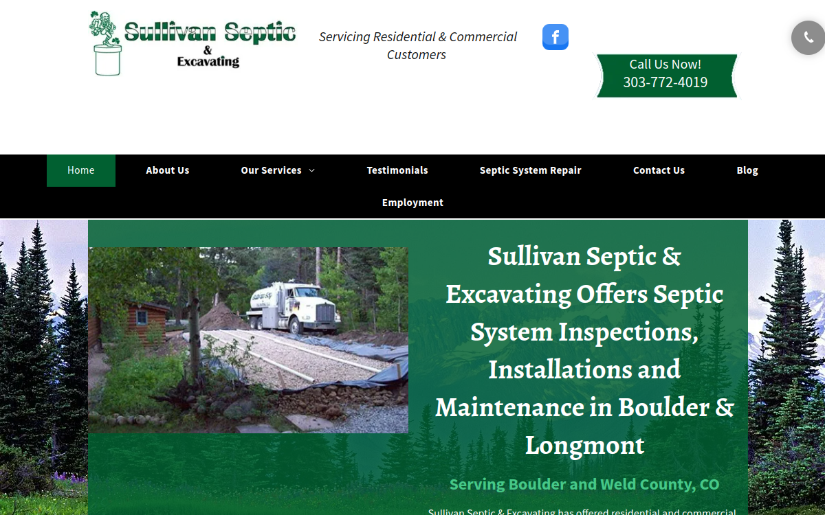 Sullivan Septic website screenshot