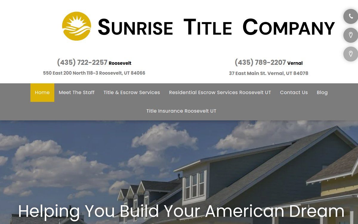Sunrise Title Co website screenshot