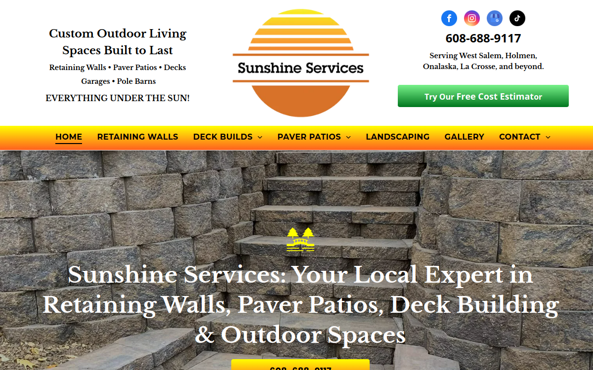 Sunshine Services website screenshot