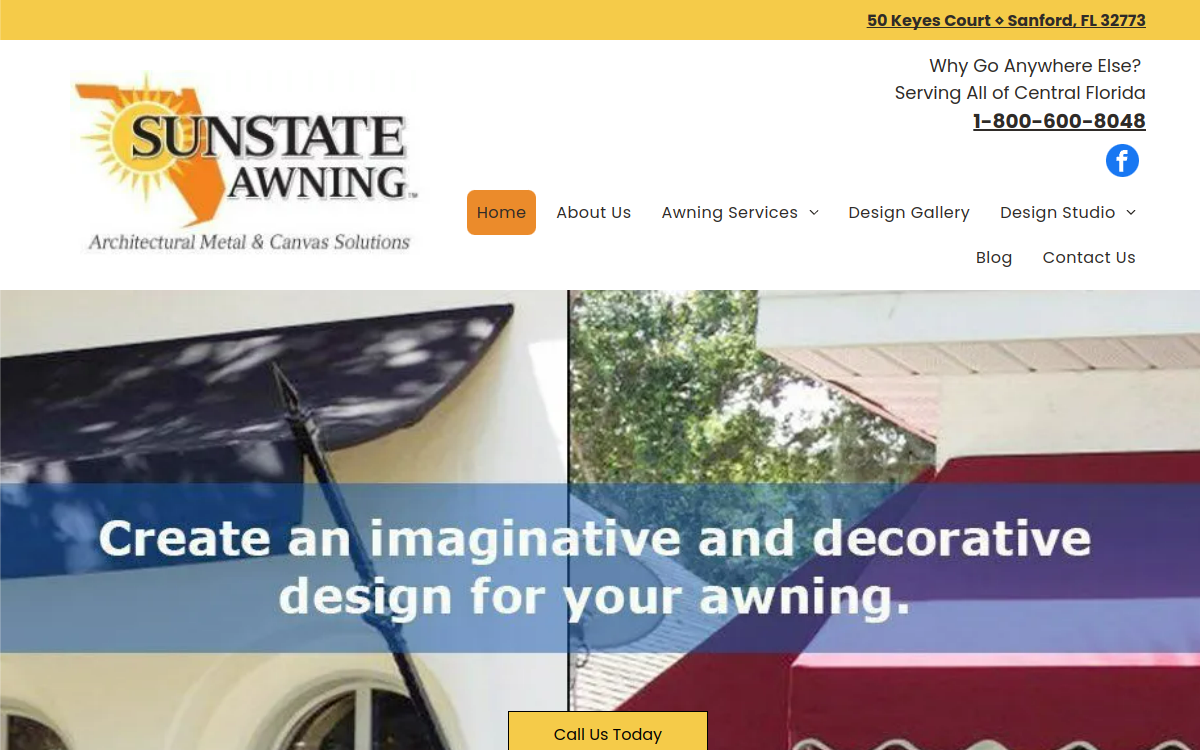 Sunstate Awning website screenshot