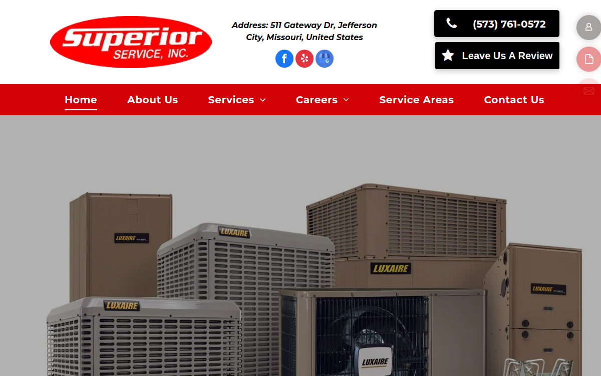 Superior Service Inc. website screenshot