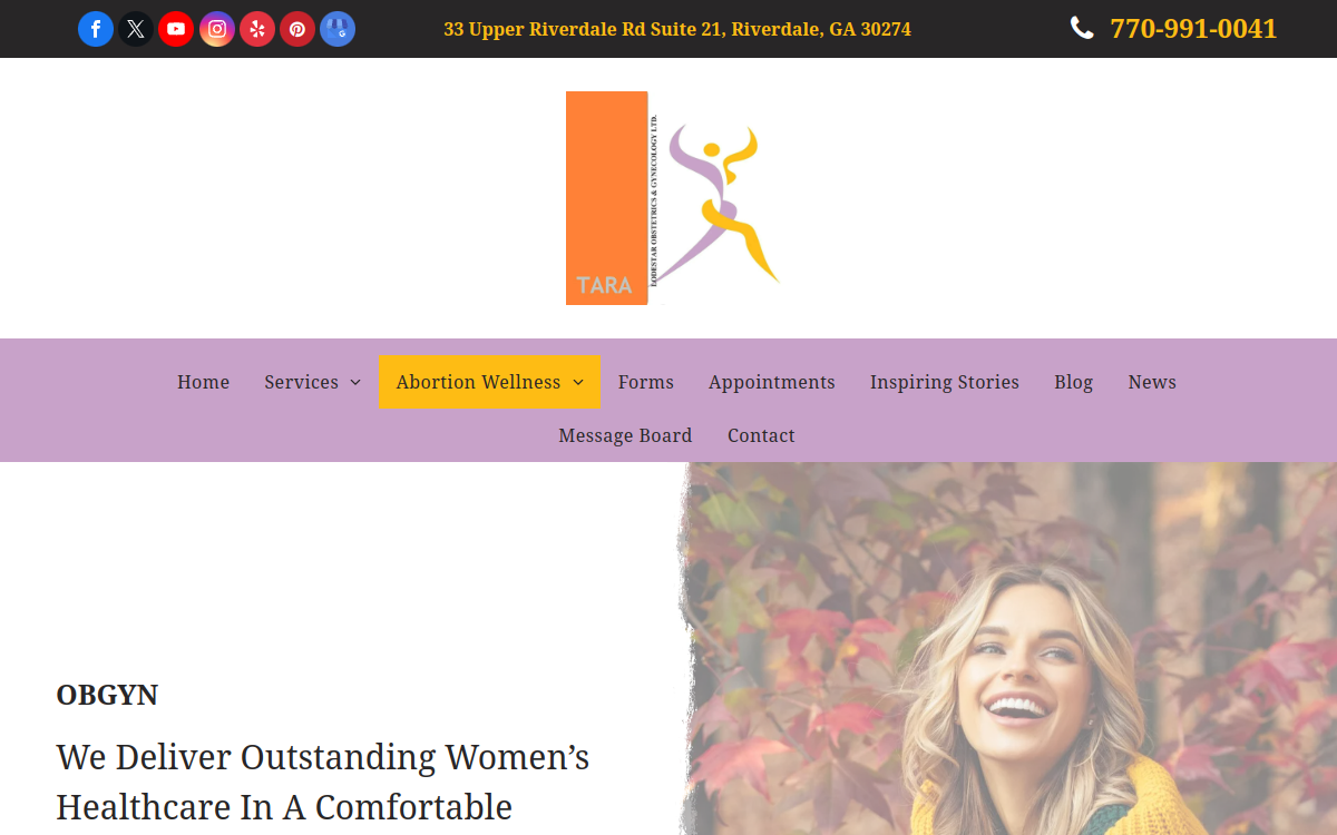 Tara Gynecology [OBGYN], LLC website screenshot