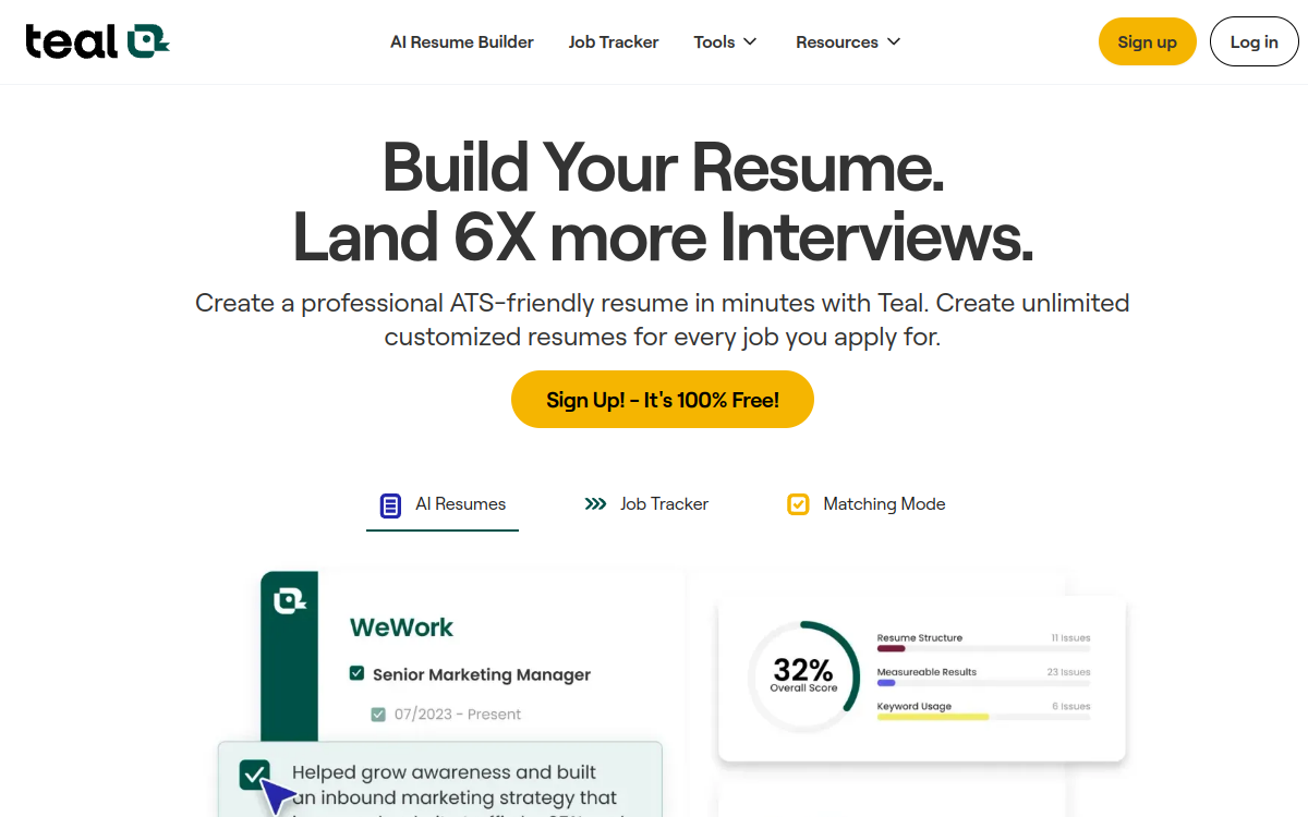 Teal website preview