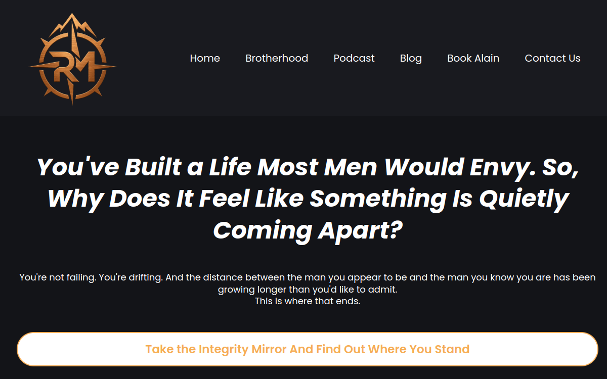 The Awakened Man website screenshot