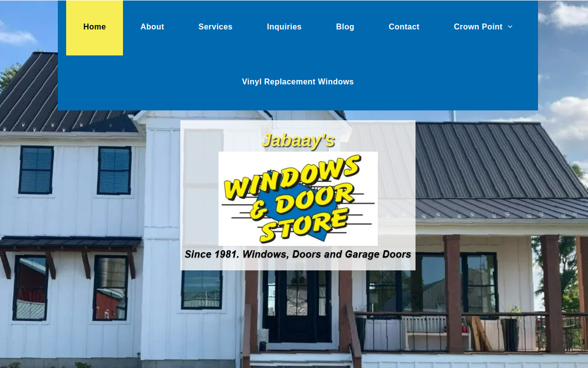 Jabaay's Windows & Door Store website screenshot
