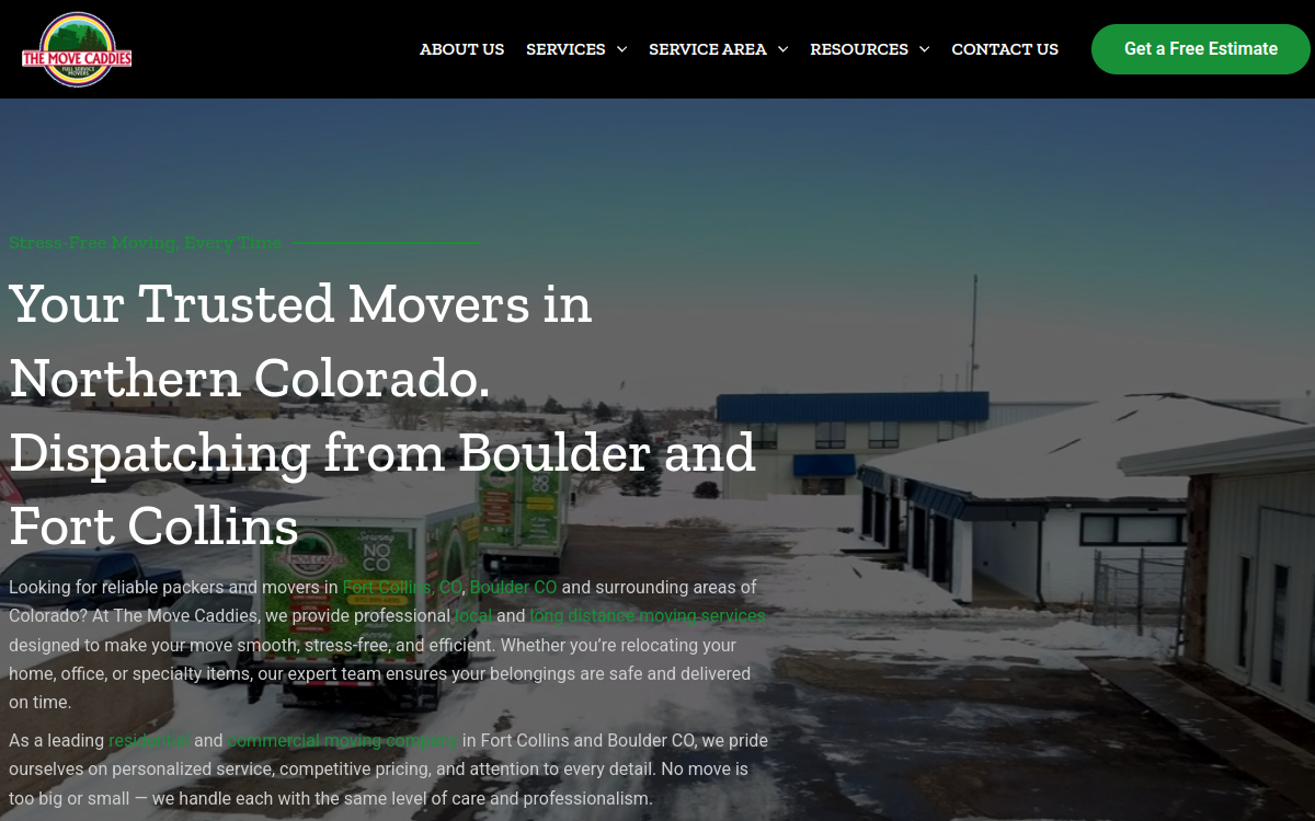 The Move Caddies LLC website screenshot