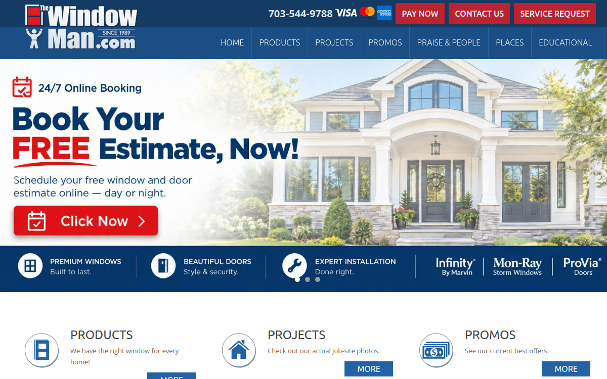 The Window Man website screenshot