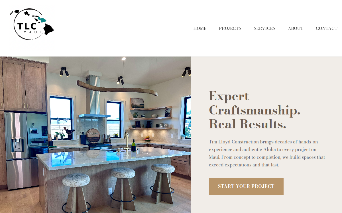 Tim Lloyd Construction website screenshot