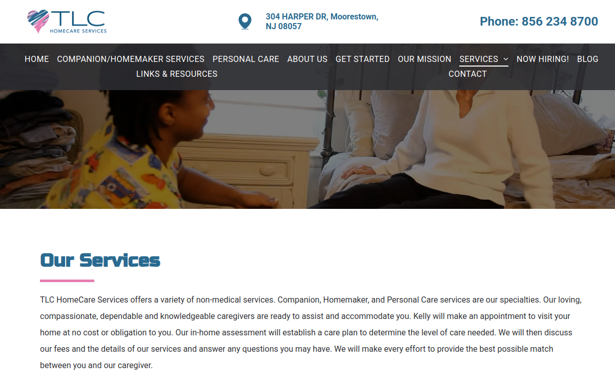 TLC HomeCare Services LLC website screenshot