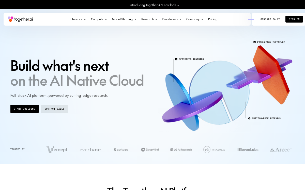 Together AI website preview