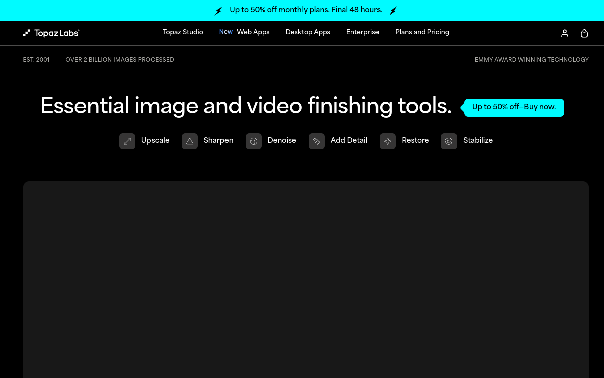 Topaz Labs website preview