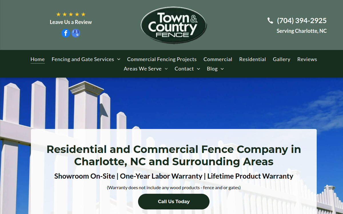 Town & Country Fence website screenshot