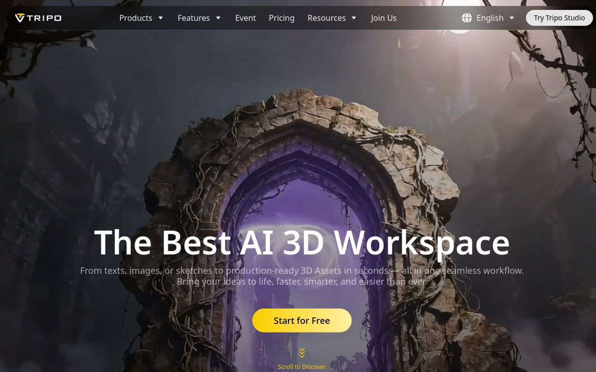 Tripo website preview