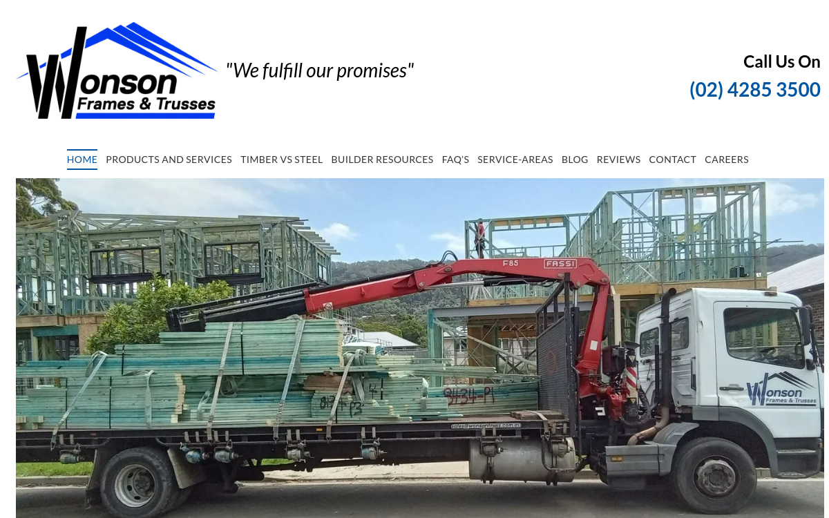 Wonson Frames & Trusses website screenshot