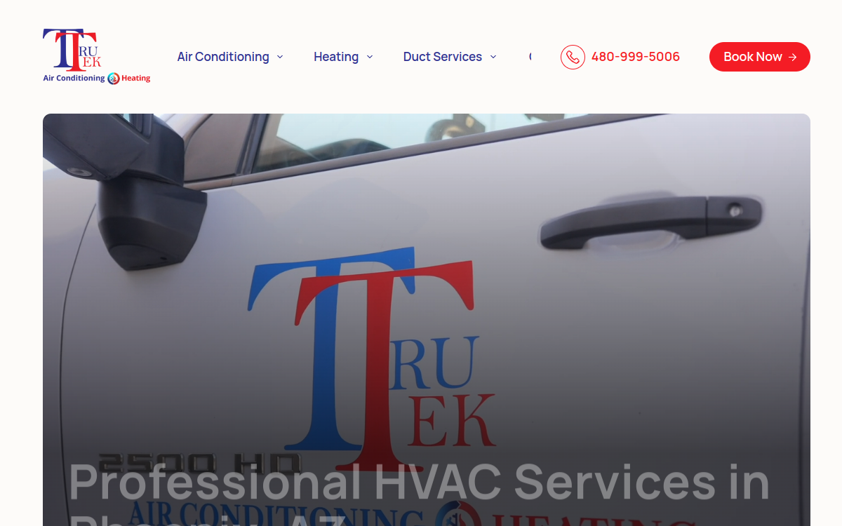 TruTek Air Conditioning & Heating LLC website screenshot
