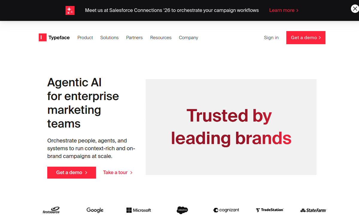 Typeface website preview