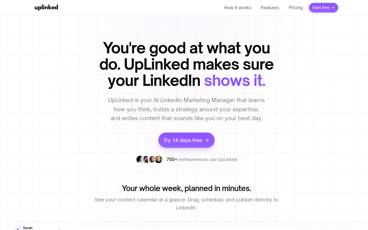 Capture du site UpLinked