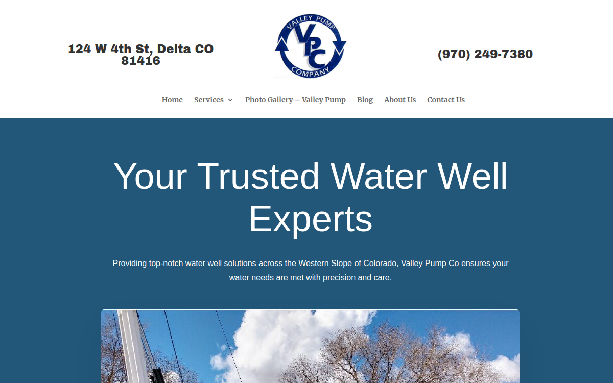 Valley Pump Co website screenshot