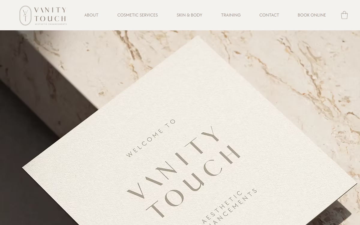 Vanity Touch Aesthetic Enhancements website screenshot