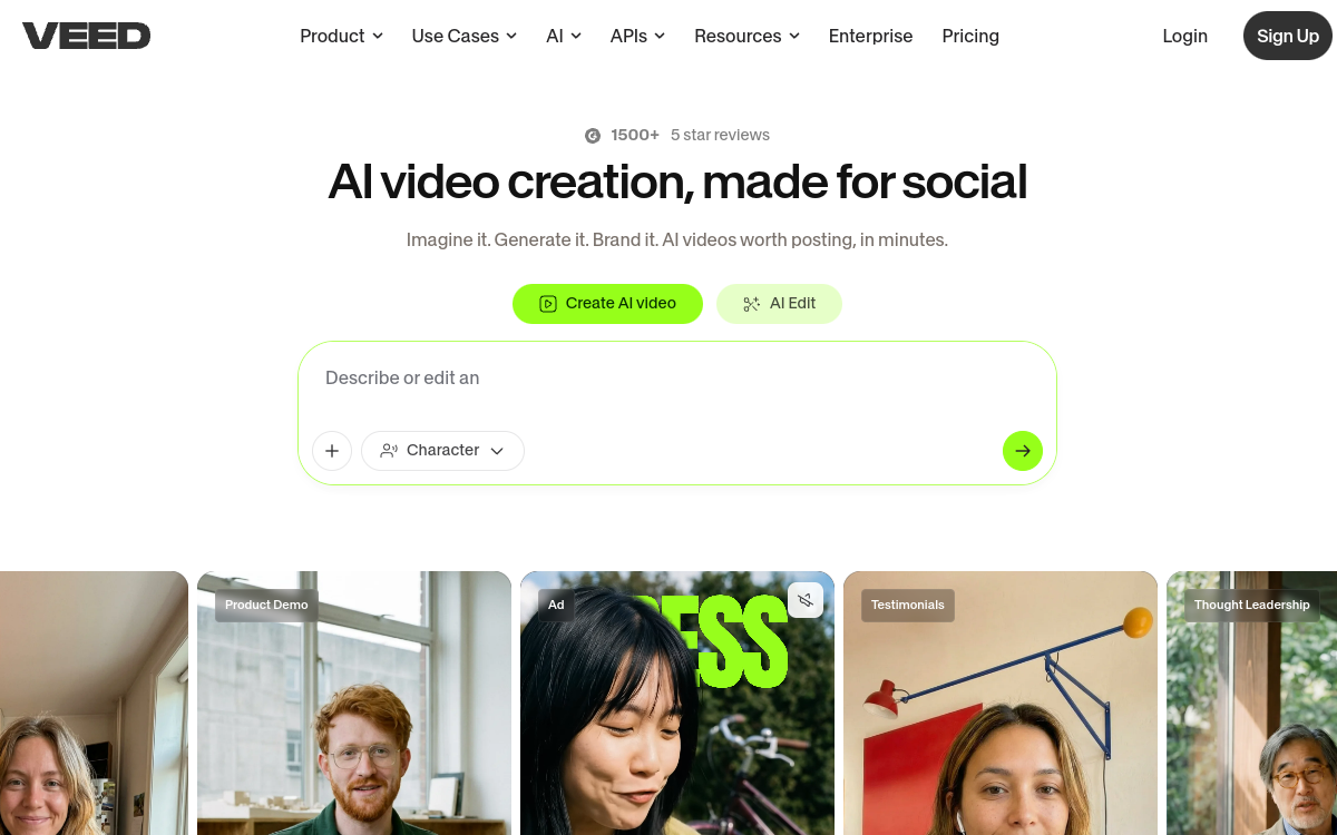 VEED.IO website preview
