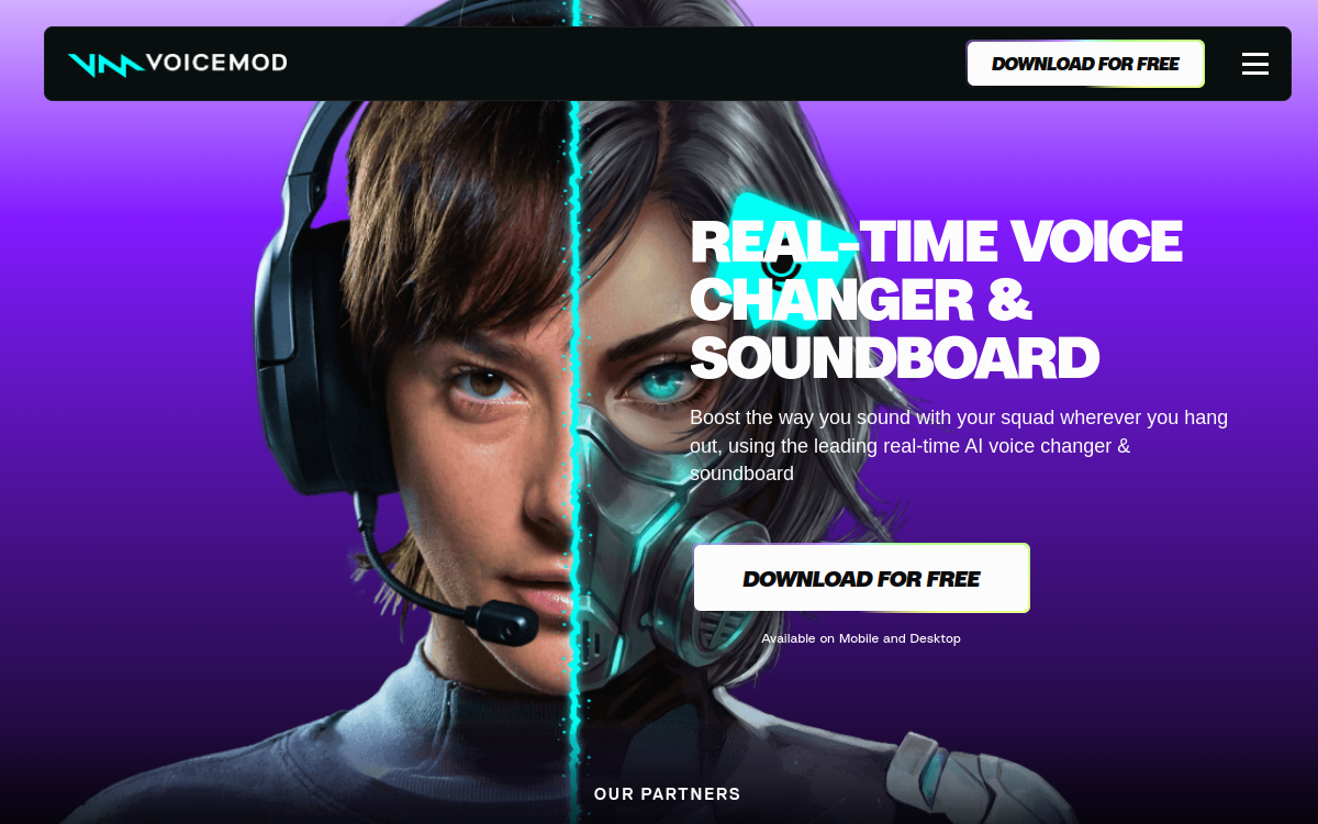 Voicemod website preview